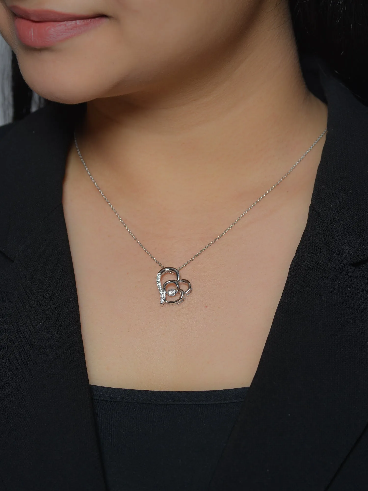 Dancing Heart Pendant With Chain