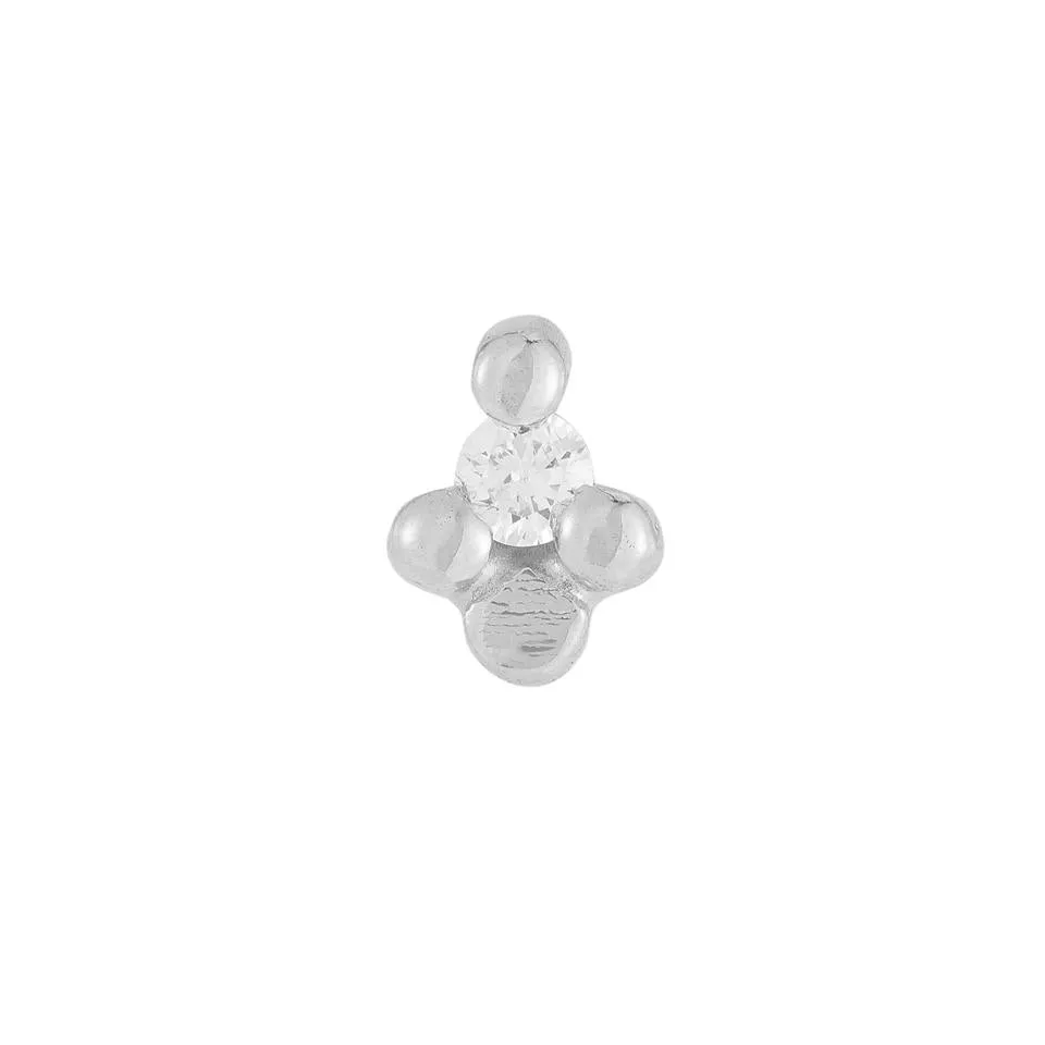 Diamond Flora Stud (Single), White Gold