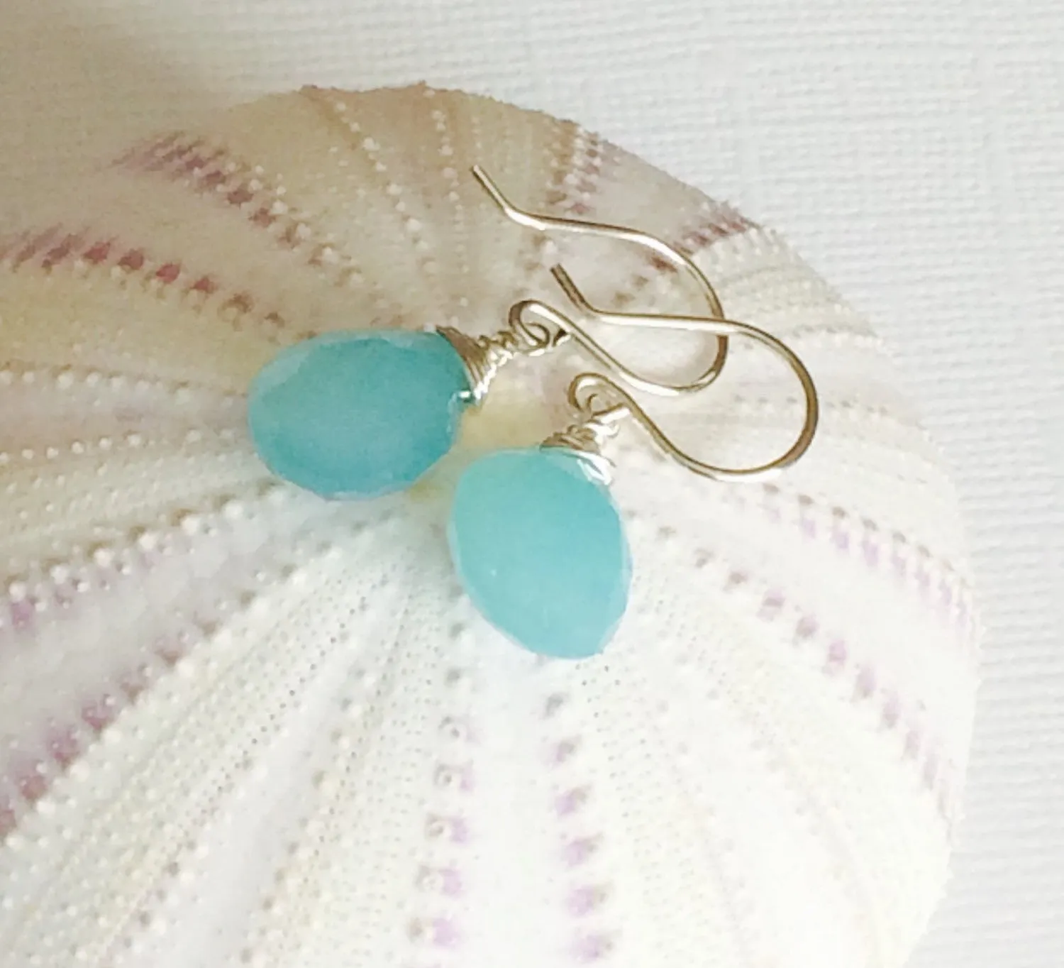 Earrings Kala - aqua chalcedony (E197)