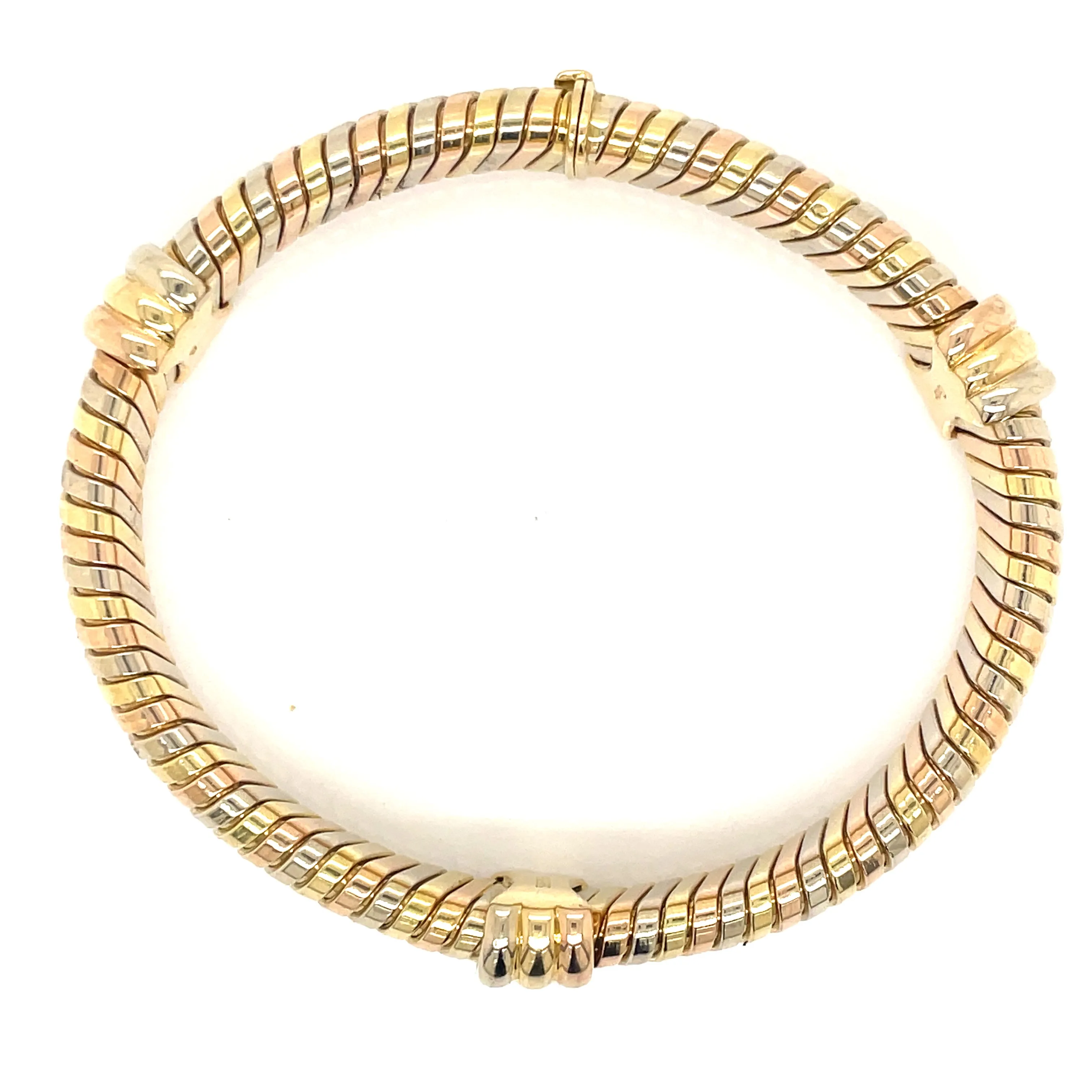 Estate Cartier 18k Tri-Color Tubogas Bracelet