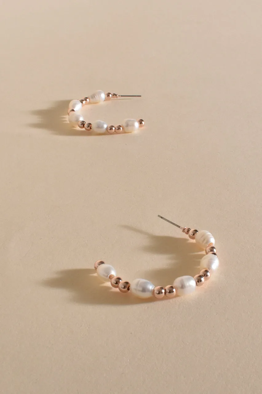 Freshwater Pearl Hoop Earrings