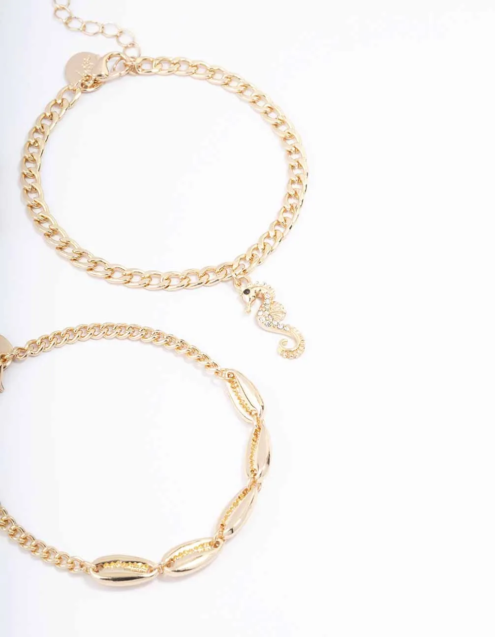 Gold Pearl Anklet & Bracelet 3-Pack