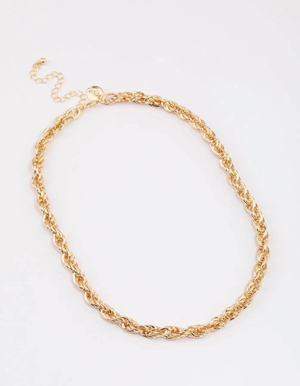 Gold Rope Twisted Chain Necklace