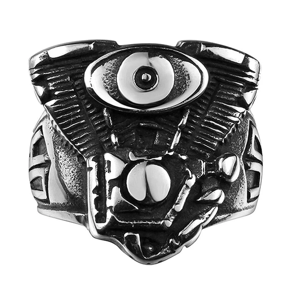 Gothic Evil Eye 316L Stainless Steel Vintage Fashion Punk Ring