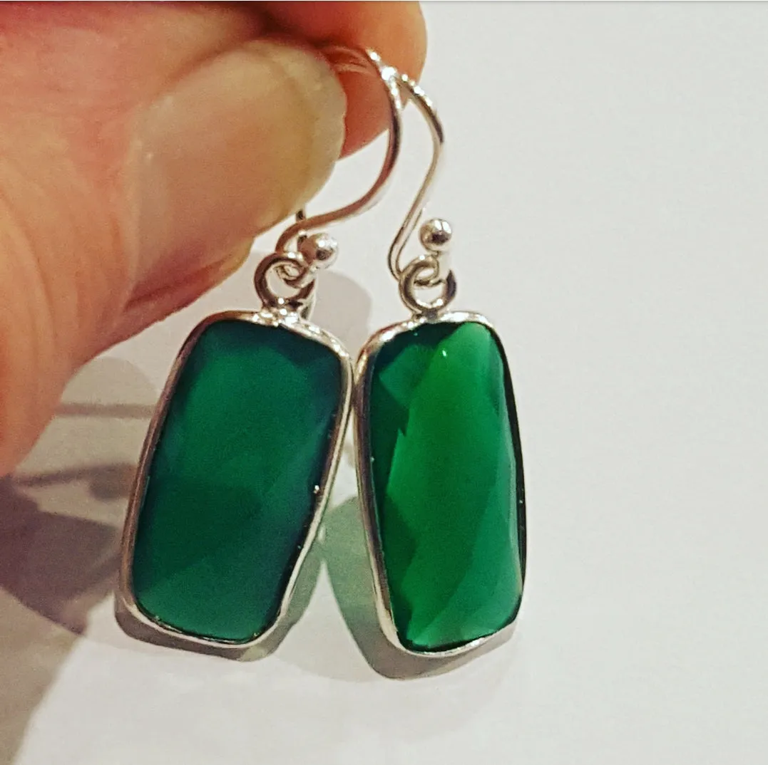 Green Onyx stone earrings