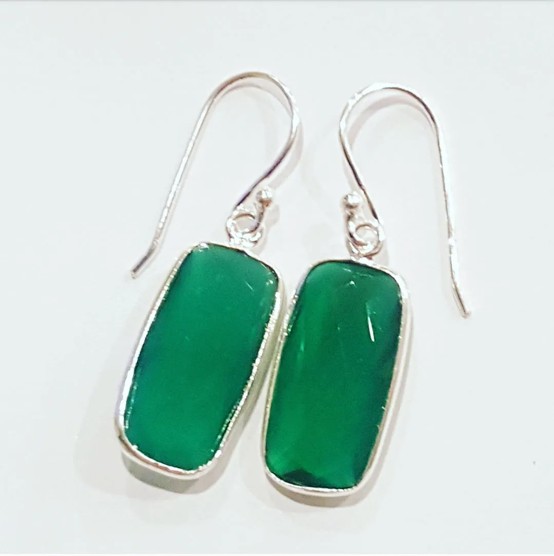 Green Onyx stone earrings