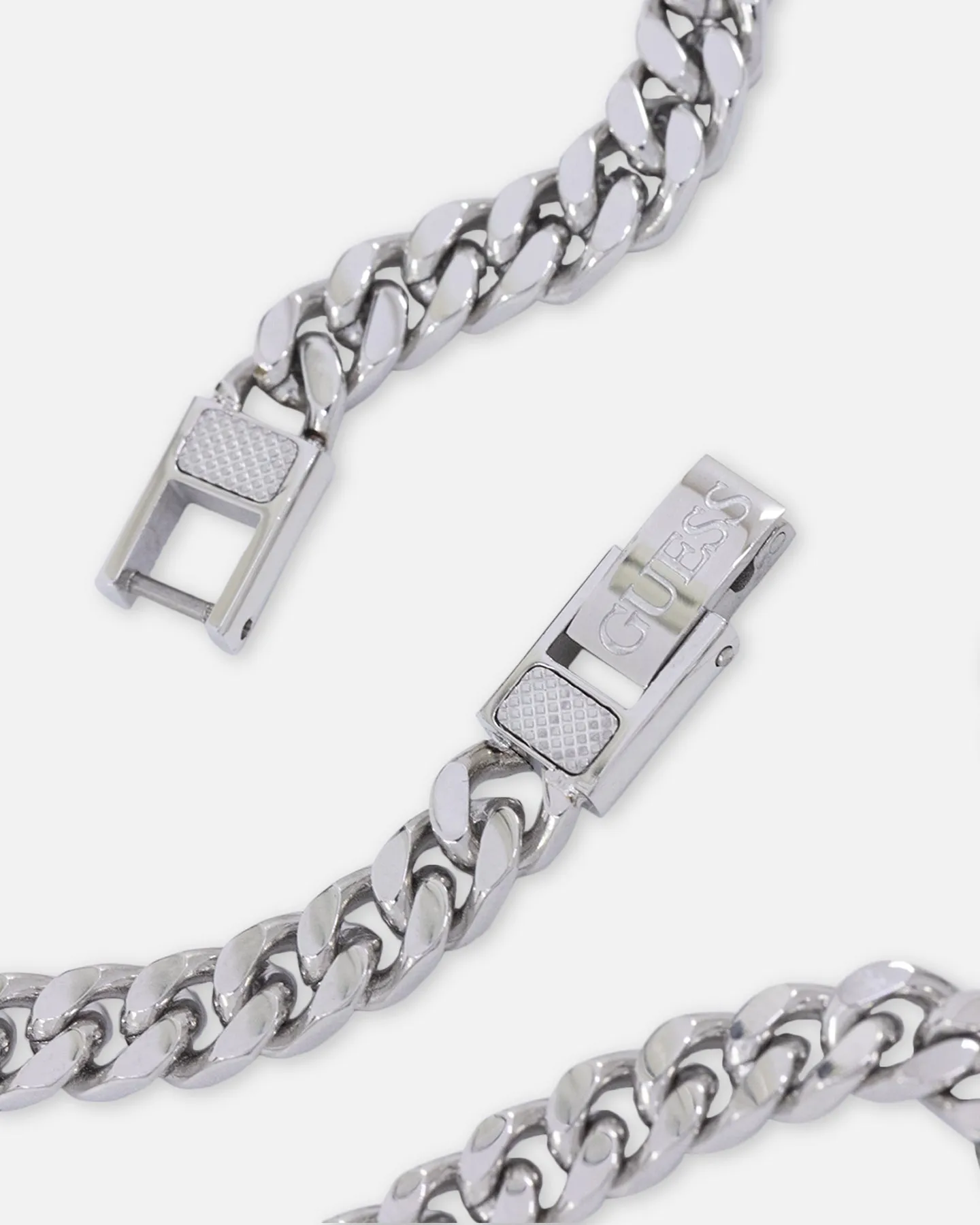 Guess Mainline Link City 21 Diamond Cut 6mm Chain Silver