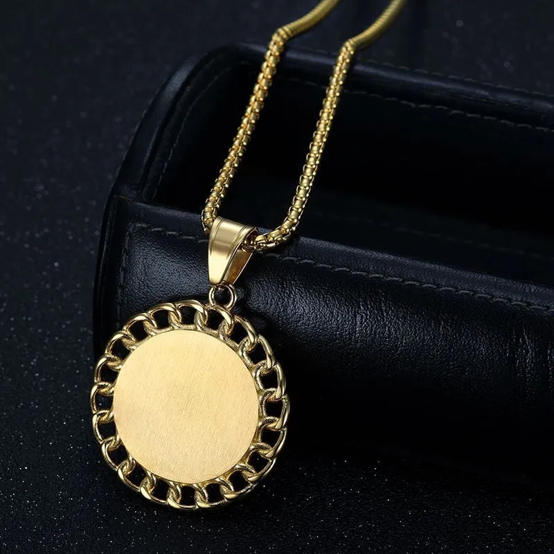 Hip hop circular prayer bergamot pendant