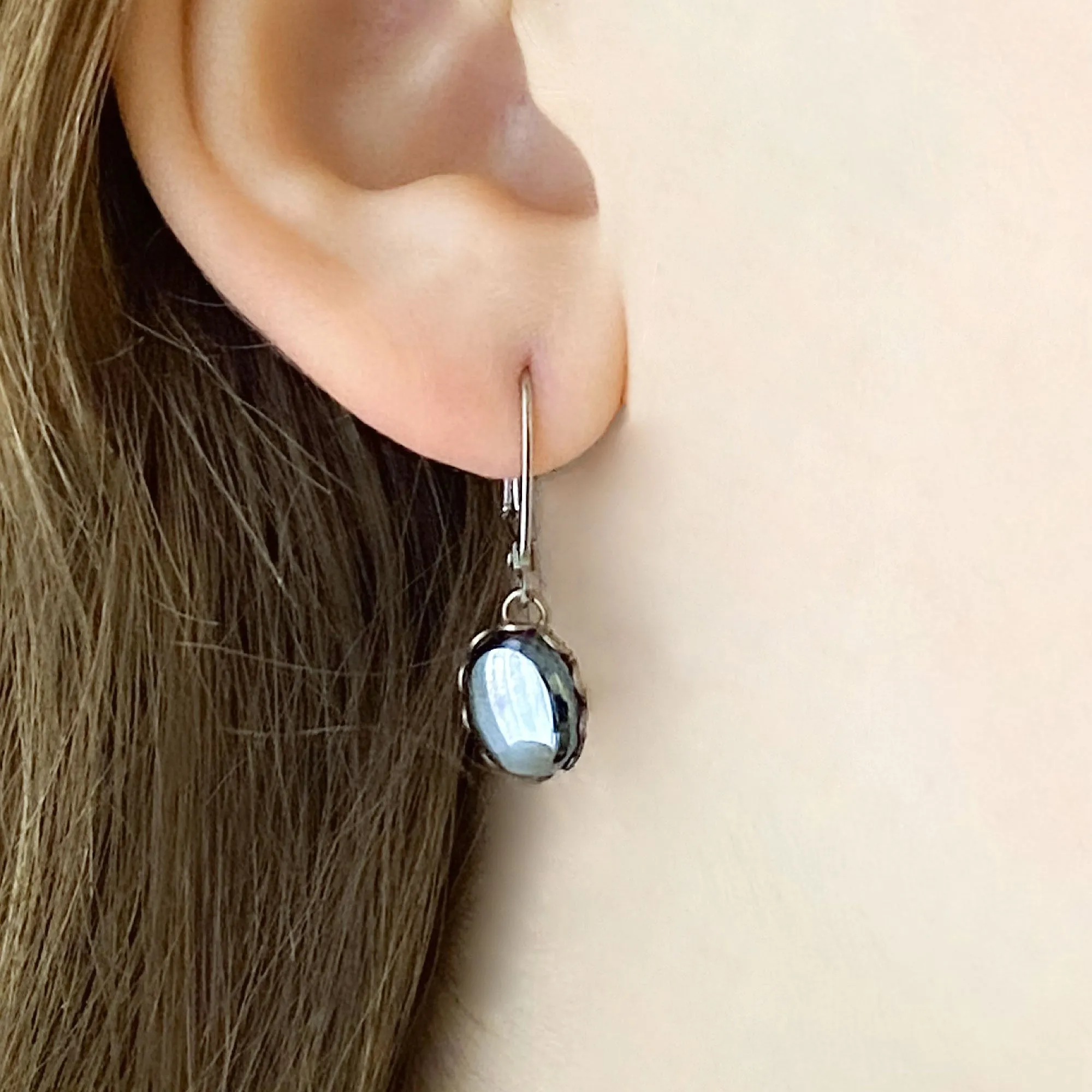 ILEANA sterling and hematite earrings