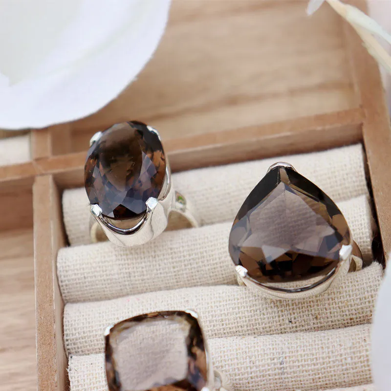 Indiana Smoky Quartz Teardrop Ring