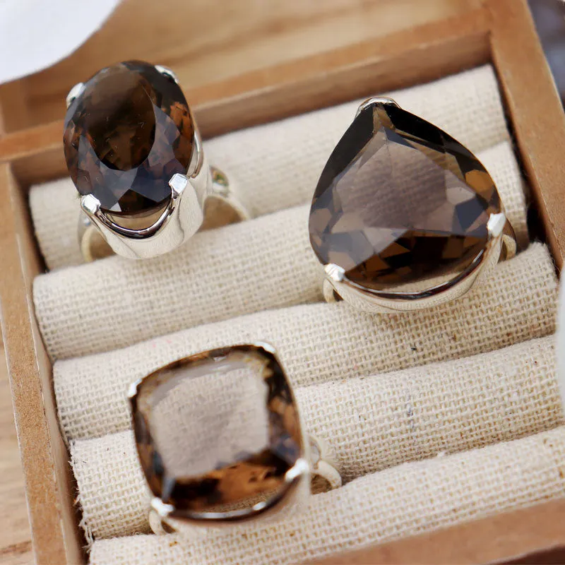 Indiana Smoky Quartz Teardrop Ring