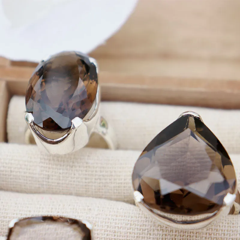 Indiana Smoky Quartz Teardrop Ring