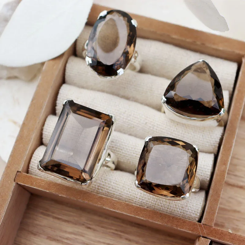 Indiana Smoky Quartz Teardrop Ring