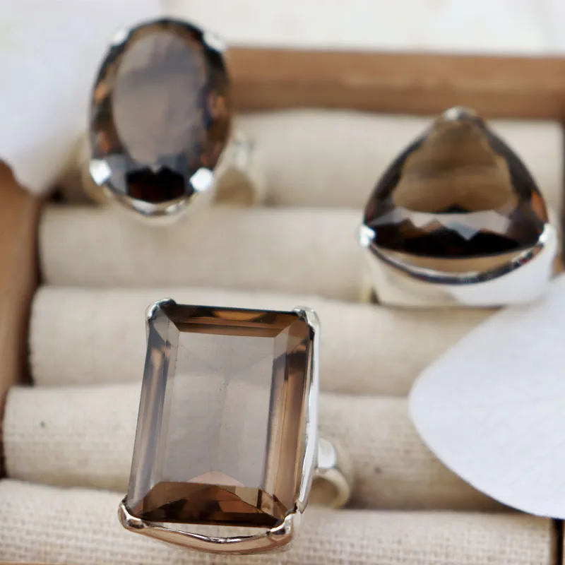 Indiana Smoky Quartz Teardrop Ring