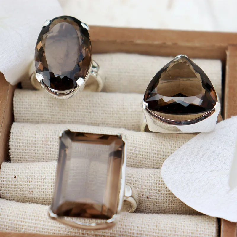 Indiana Smoky Quartz Teardrop Ring