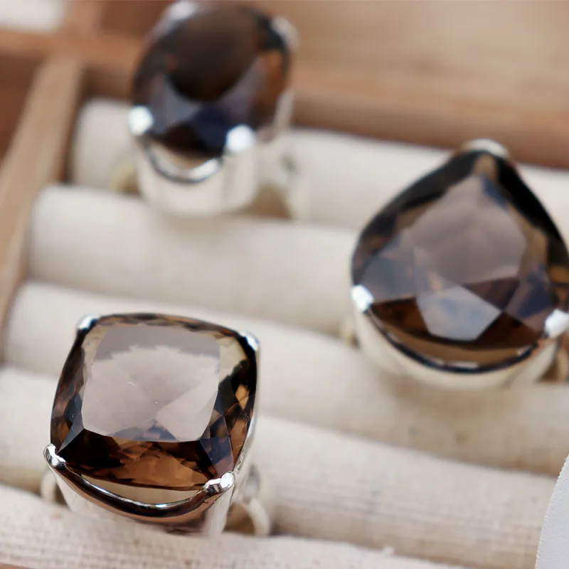 Indiana Smoky Quartz Teardrop Ring