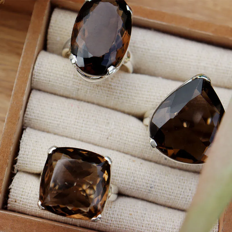 Indiana Smoky Quartz Teardrop Ring