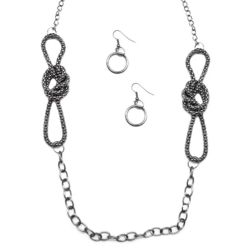 It's KNOT Me, It's You Gunmetal Black Necklace