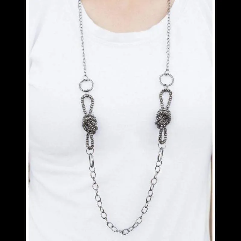 It's KNOT Me, It's You Gunmetal Black Necklace