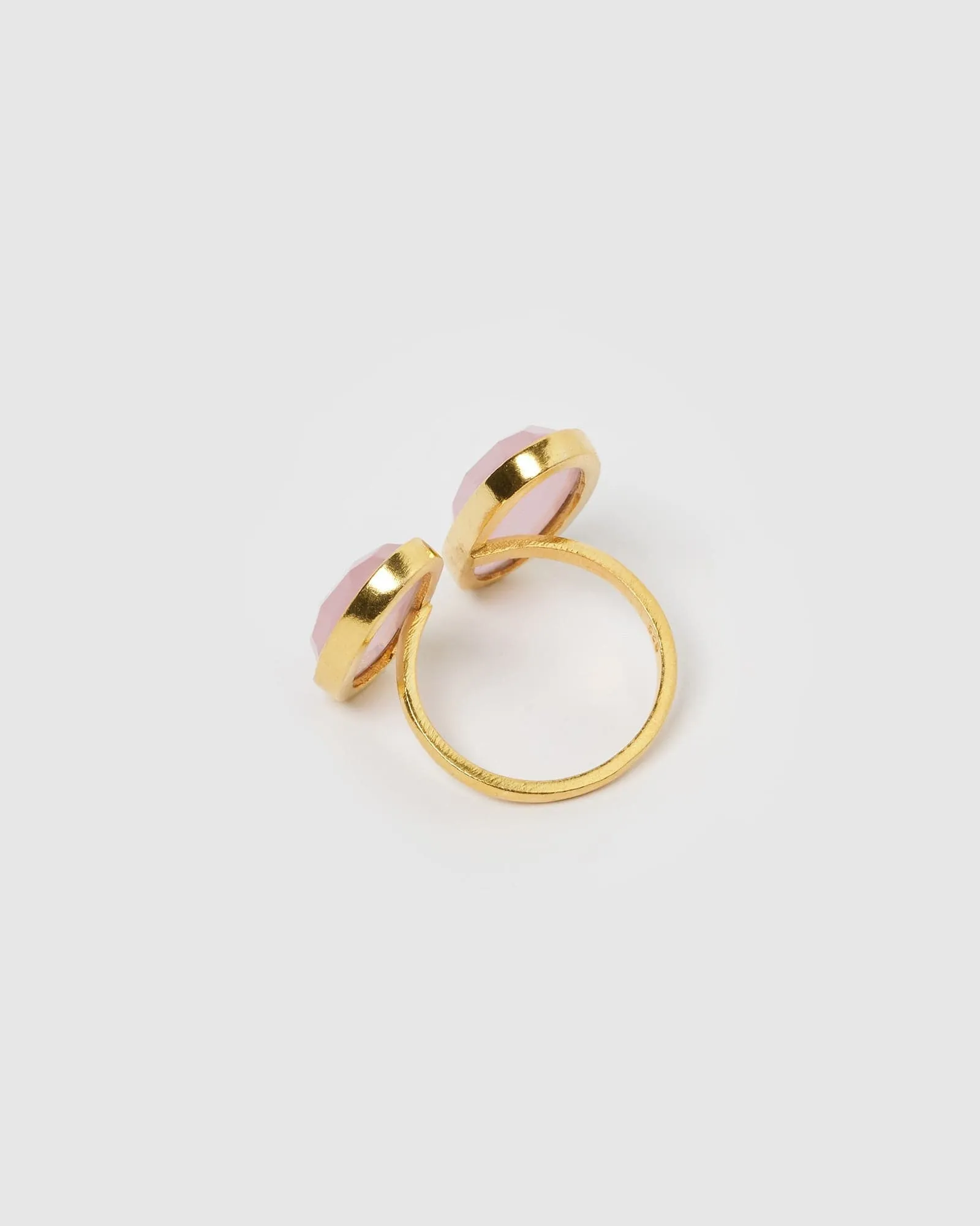 Izoa Sammy Ring Gold Rose Quartz