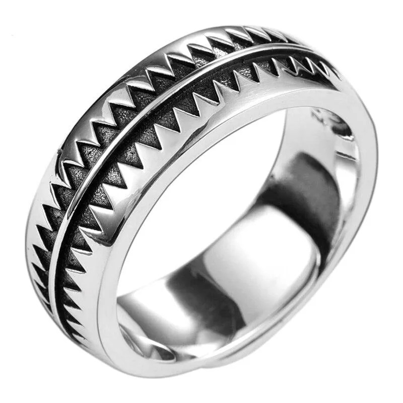 Jagged 925 Sterling Silver Adjustable Vintage Hip-hop Rock Ring