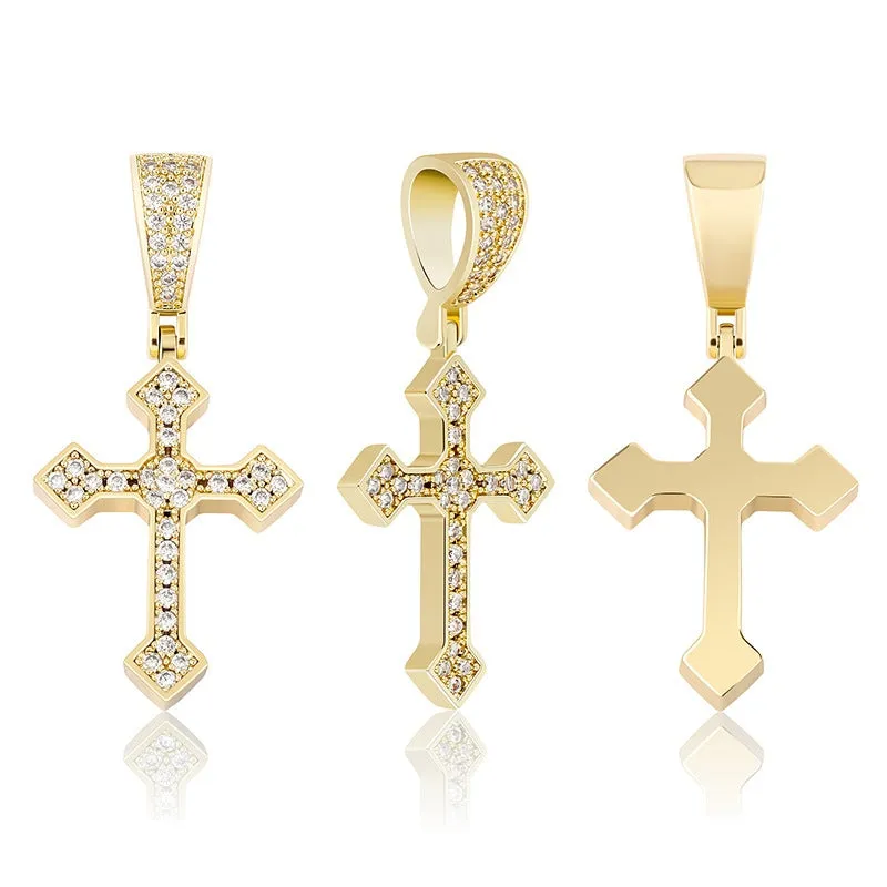 Jesus retro style cross pendant