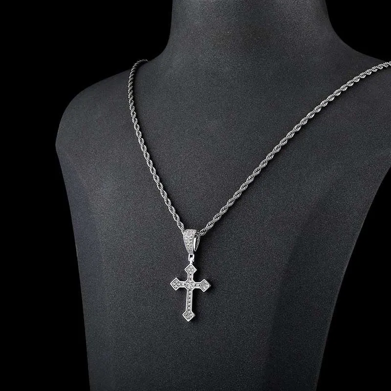 Jesus retro style cross pendant