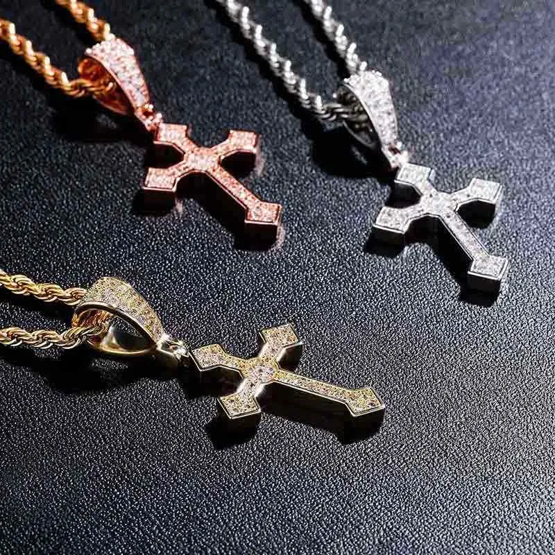 Jesus retro style cross pendant