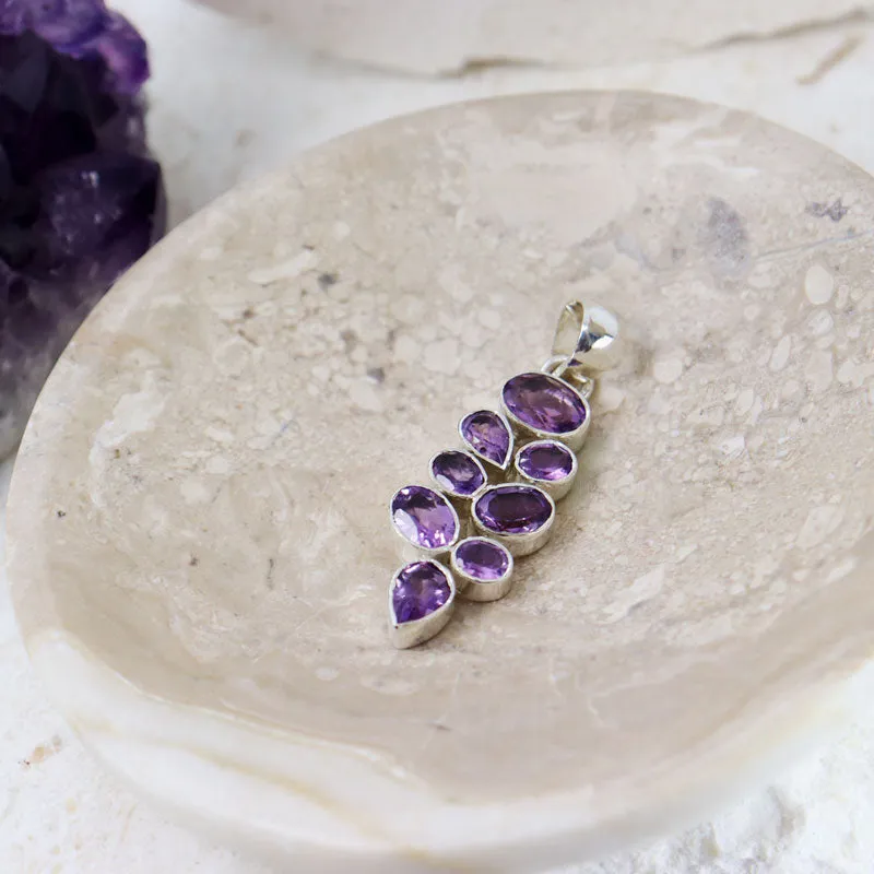 Jia Amethyst Silver Pendant