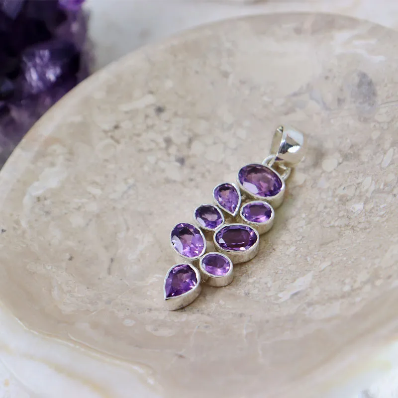 Jia Amethyst Silver Pendant