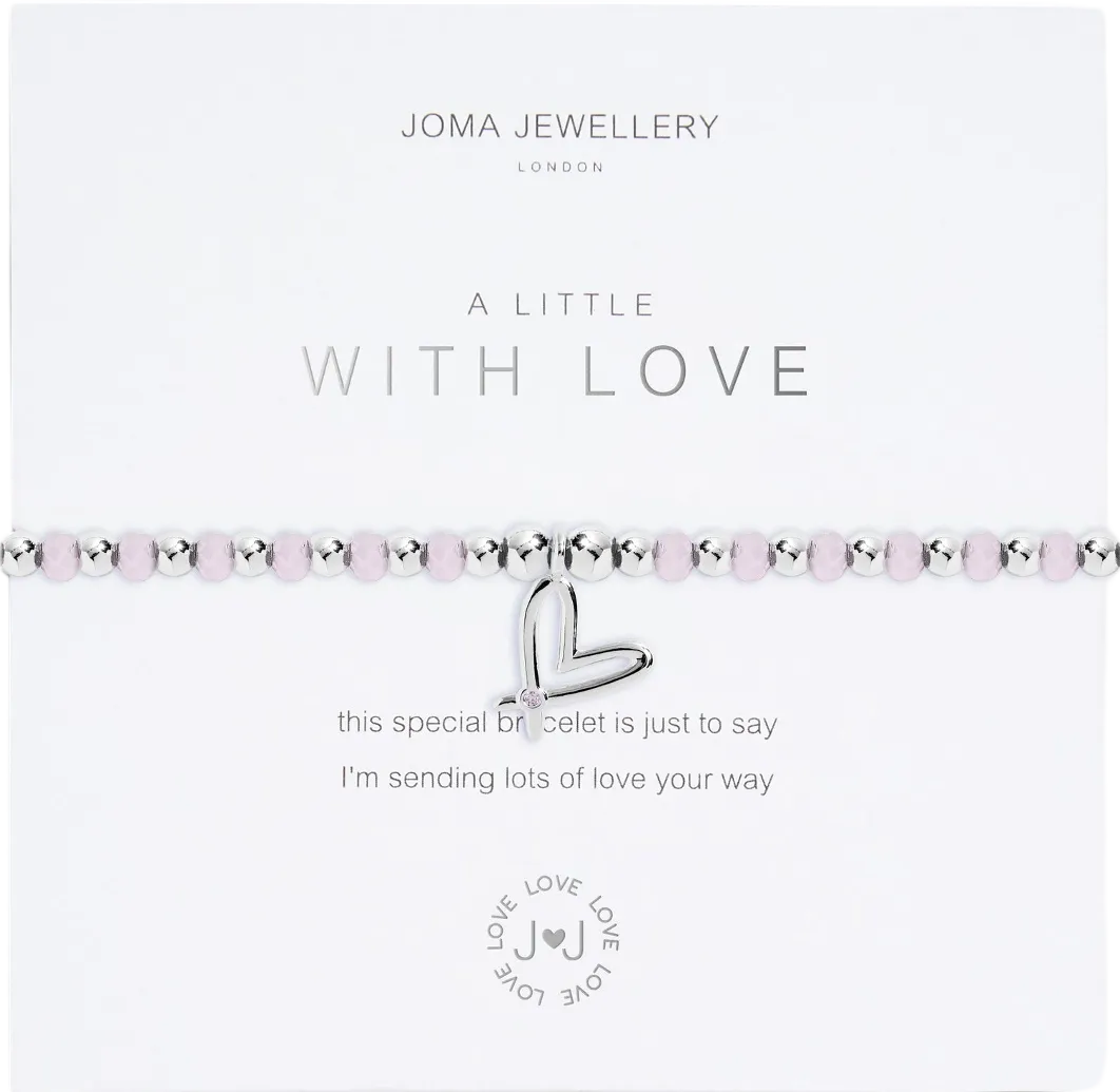 Joma Jewellery Silver / Pink A Little 'with Love' Bracelet One Size