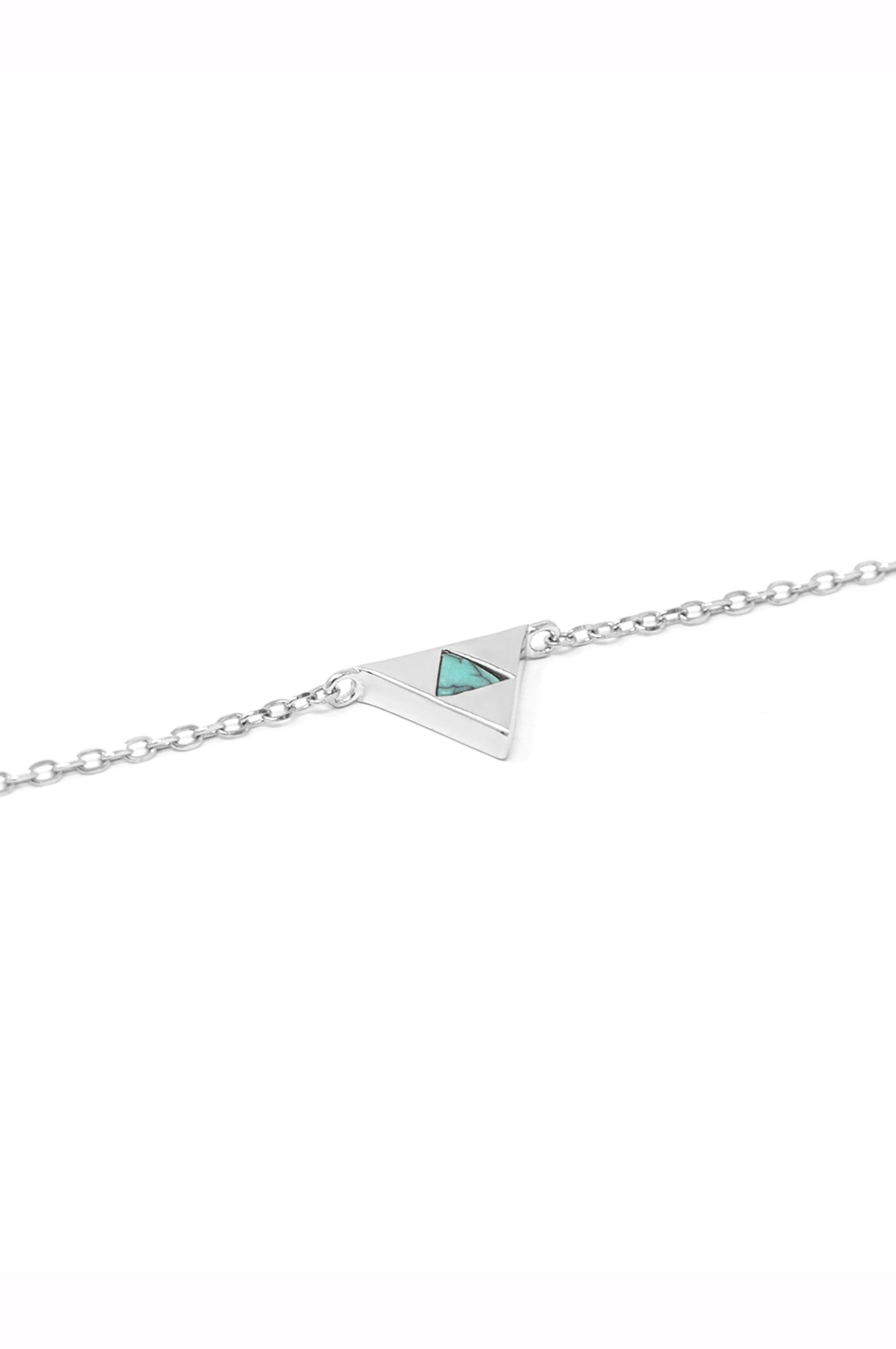 Lapiz Triangle Sterling Silver Chain Bracelet