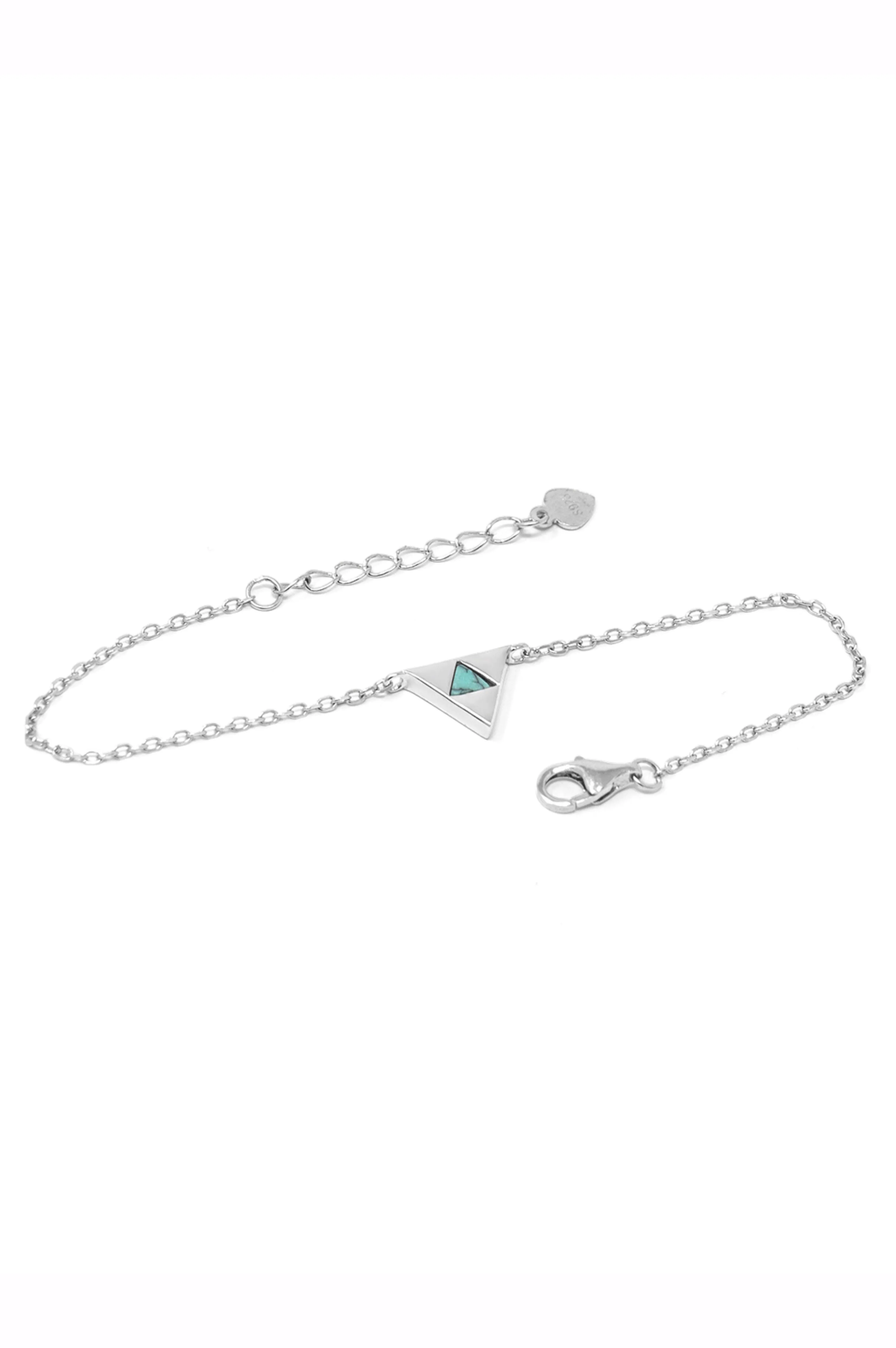 Lapiz Triangle Sterling Silver Chain Bracelet