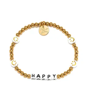 LITTLE WORDS PROJECT | Happy Waterproof Gold Bracelet