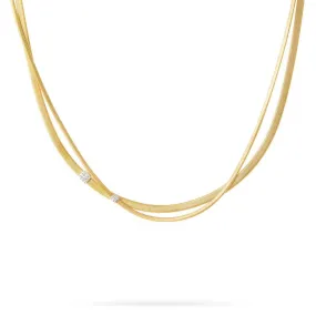 Marco Bicego 18k Yellow Gold Two-Strand Masai Necklace with Diamonds CG732 B YW