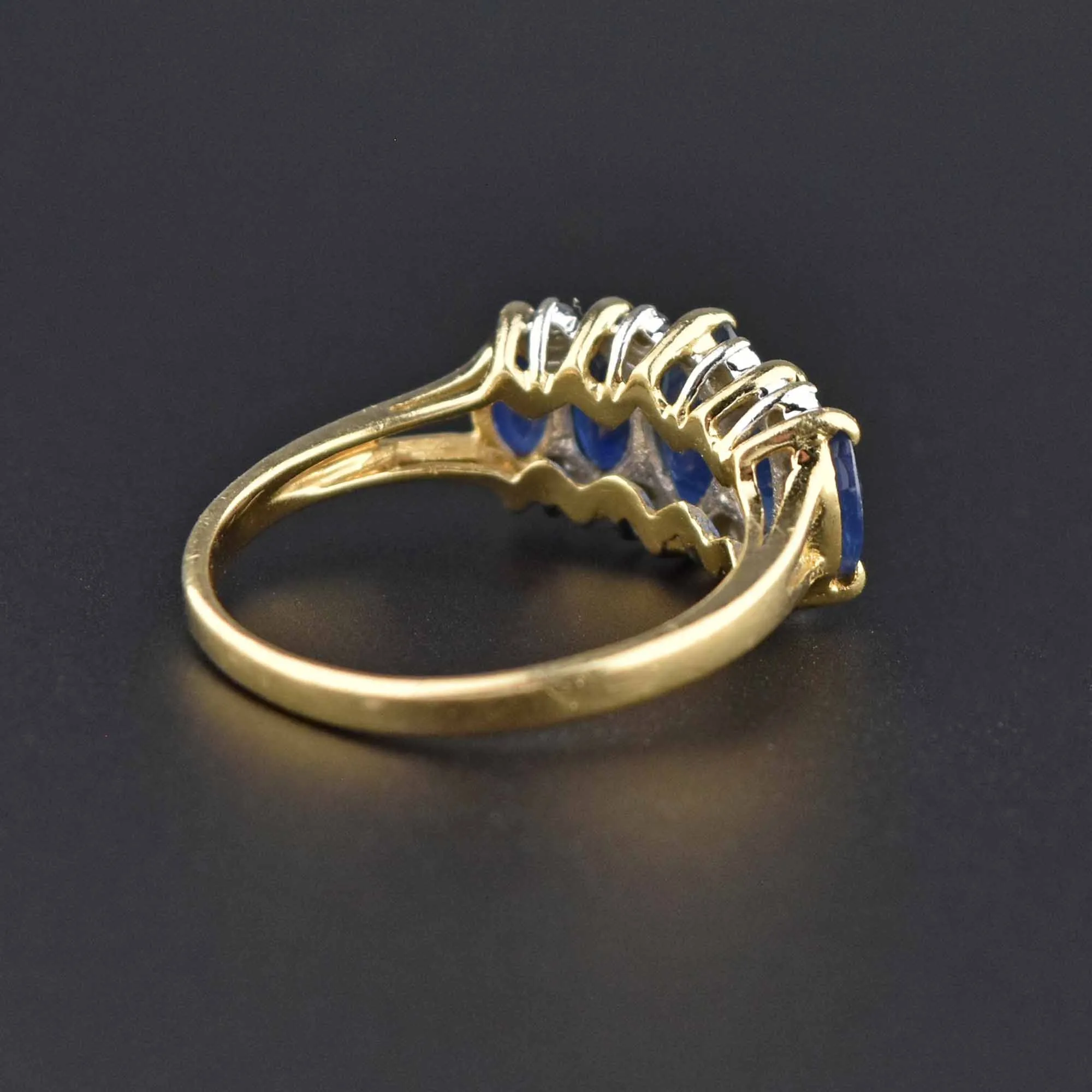 Marquise Sapphire & Diamond 14K Gold Cocktail Ring