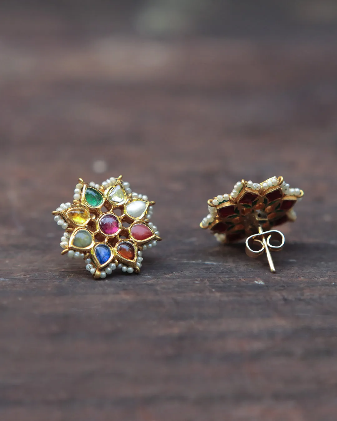 Navratna Ear Studs