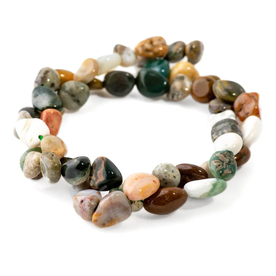 Ocean Jasper 7x9-8x10mm Pebble - 15-16 Inch