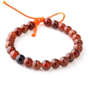 Orange Garnet 8mm Round - Large Hole Beads