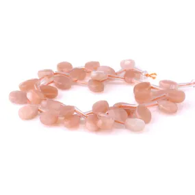 Peach Moonstone 8x12mm Top Drill Faceted Tear Drop - 15-16 Inch