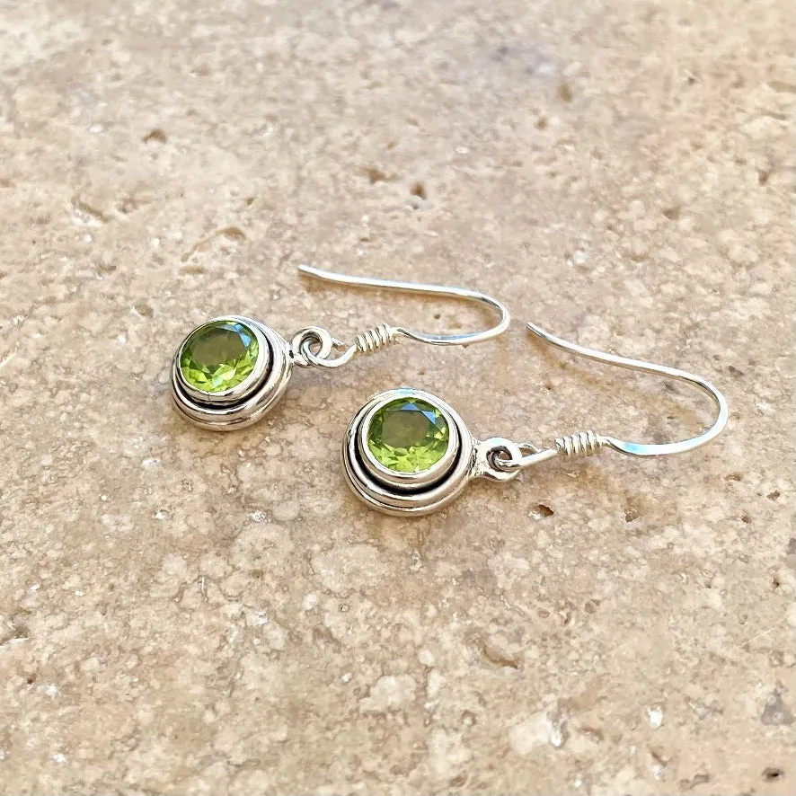 Peridot Round Gem Earrings - Jyn