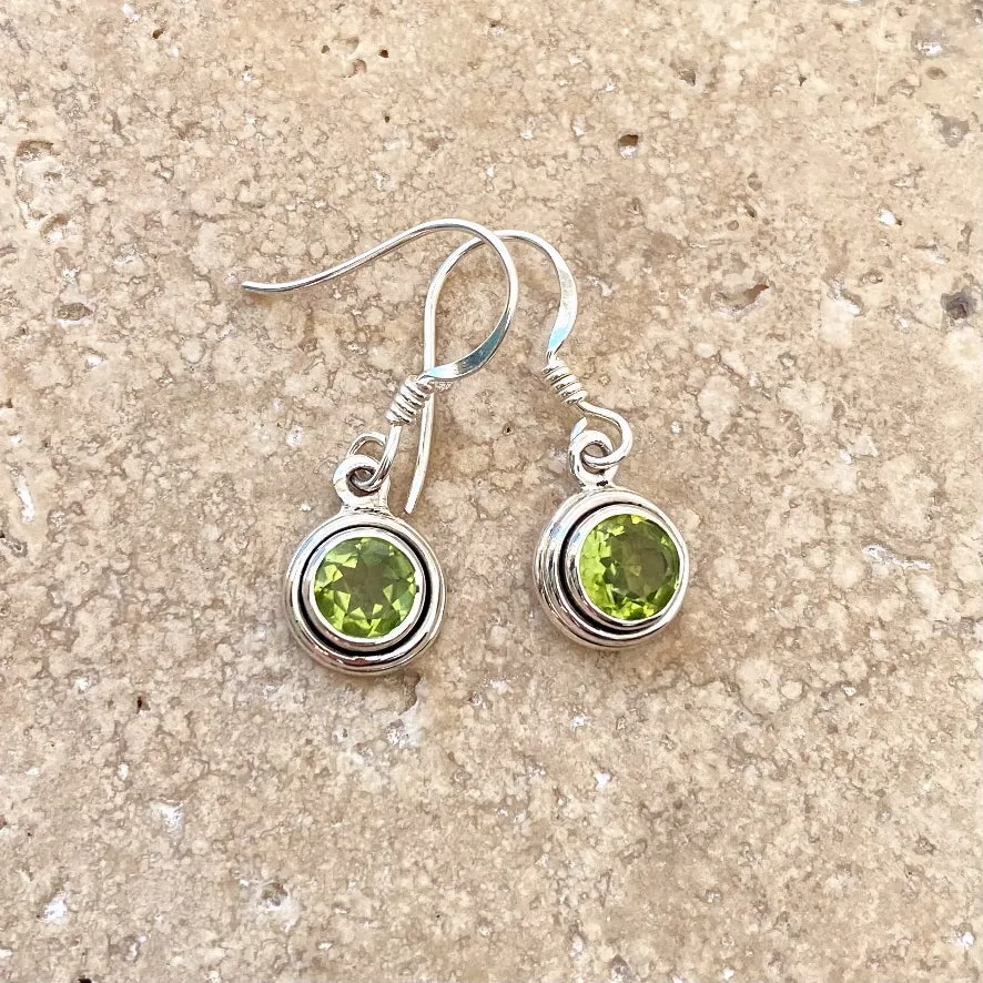 Peridot Round Gem Earrings - Jyn