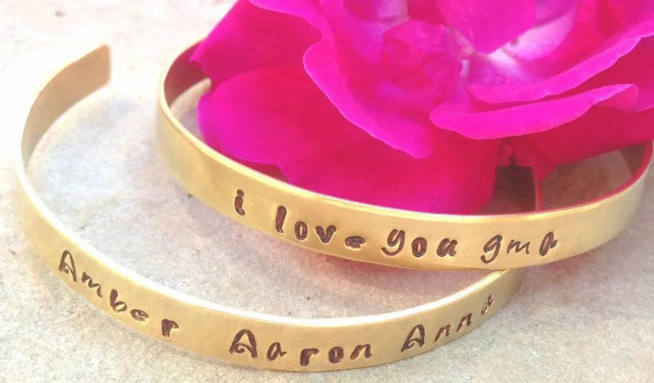 Personalized Message Cuff Bracelets, Customize Your Cuff Bracelet