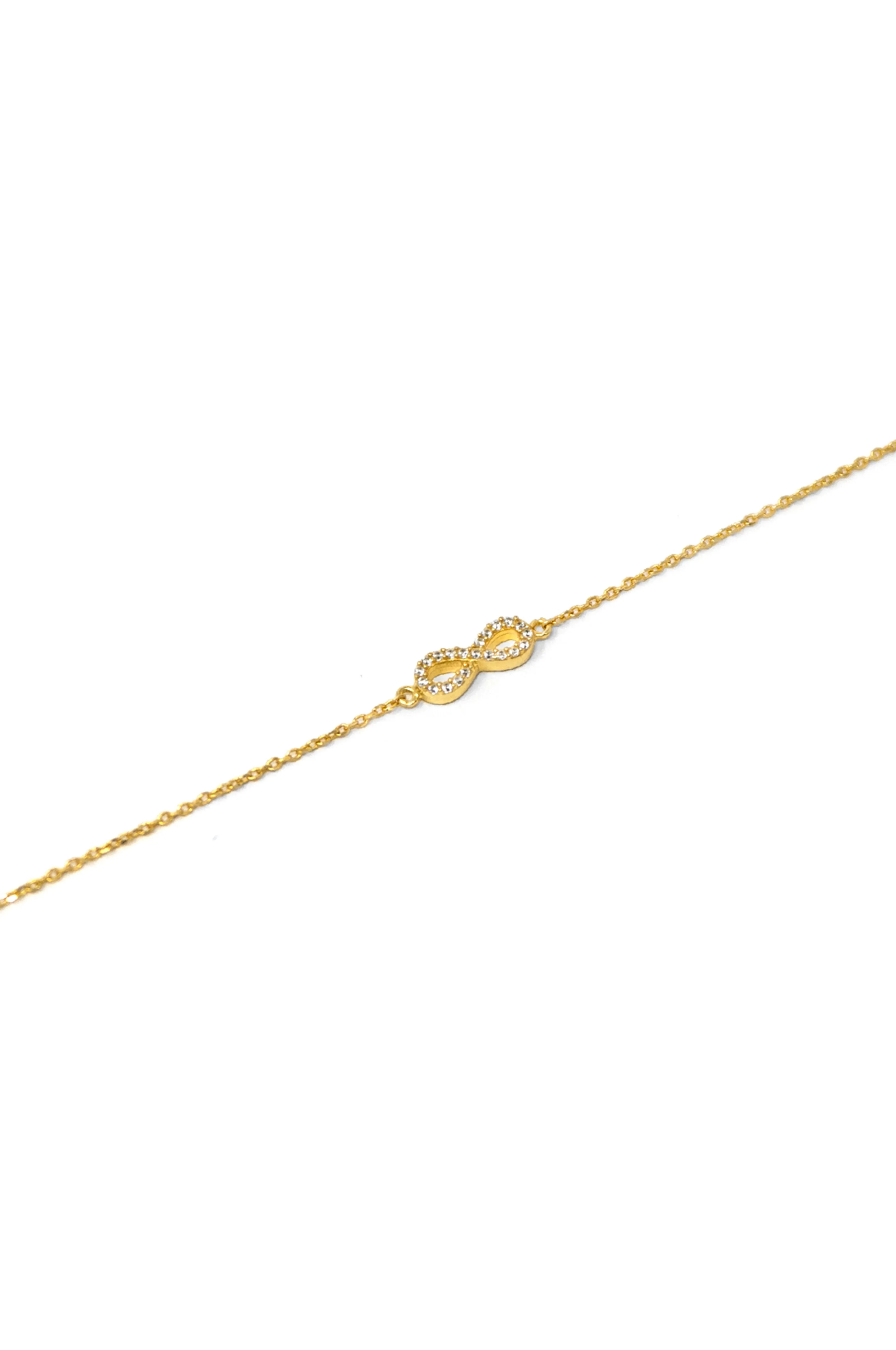 Pretty Tiny Infinity Rose Gold Plated Sterling Silver Chain Bracelet