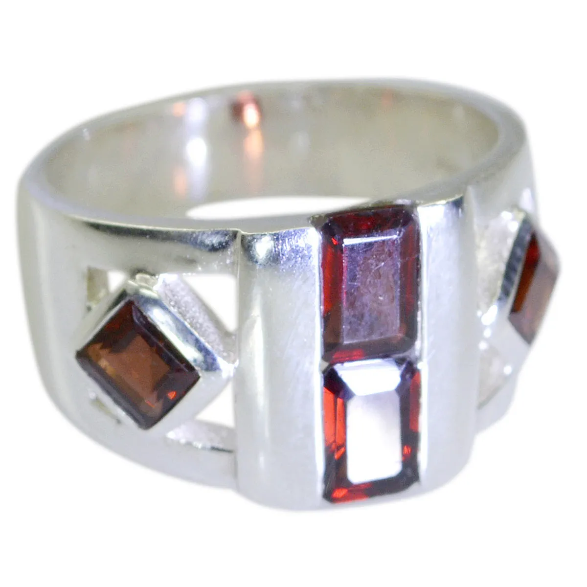 Riyo Adorable Gemstone Garnet 925 Sterling Silver Ring Cool Jewelry