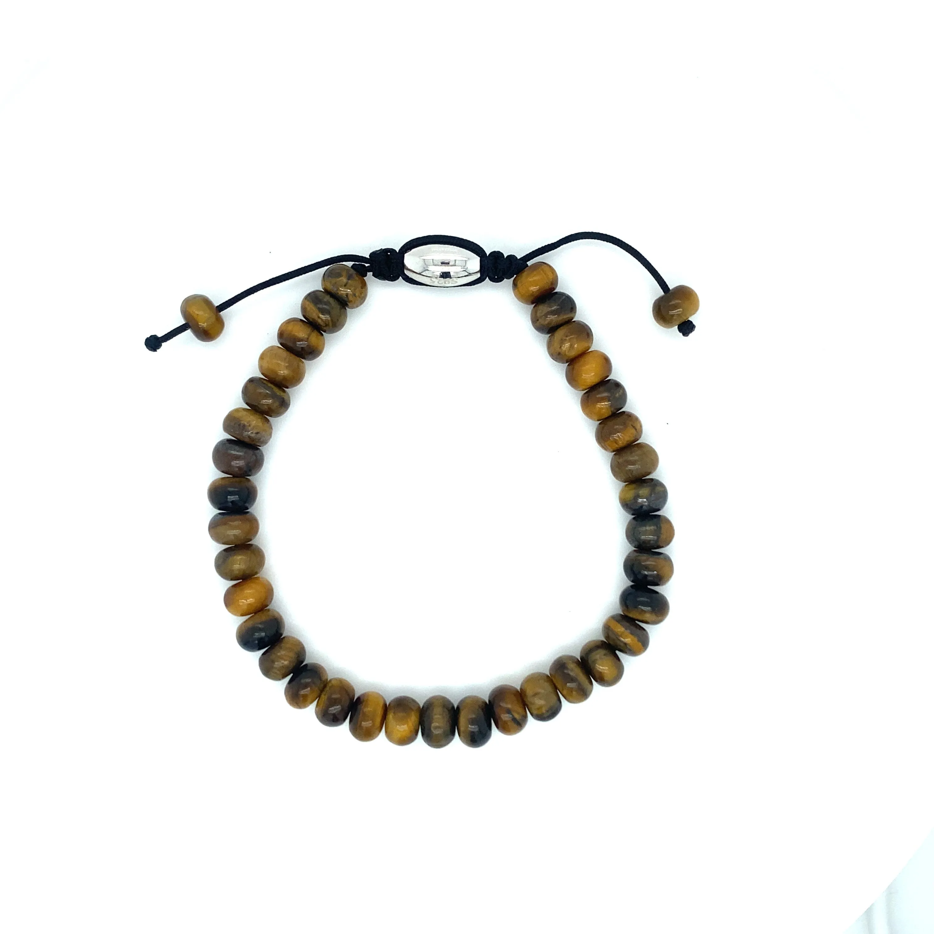 Rondelle Beaded Gemstone Adjustable Bracelet