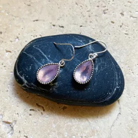 Rose Quartz Teardrop Earrings - Paradis