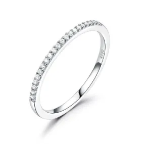 Round Cut Cubic Zirconia 925 Sterling Silver Wedding Ring