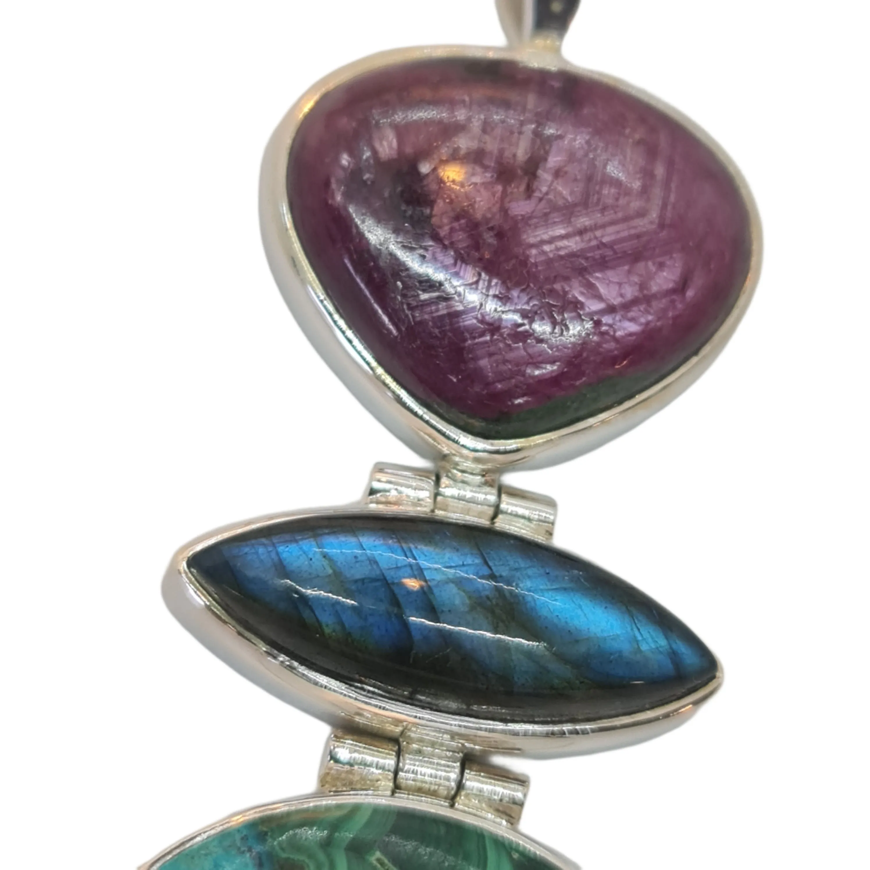 Ruby Labradorite Malachite XL pendant