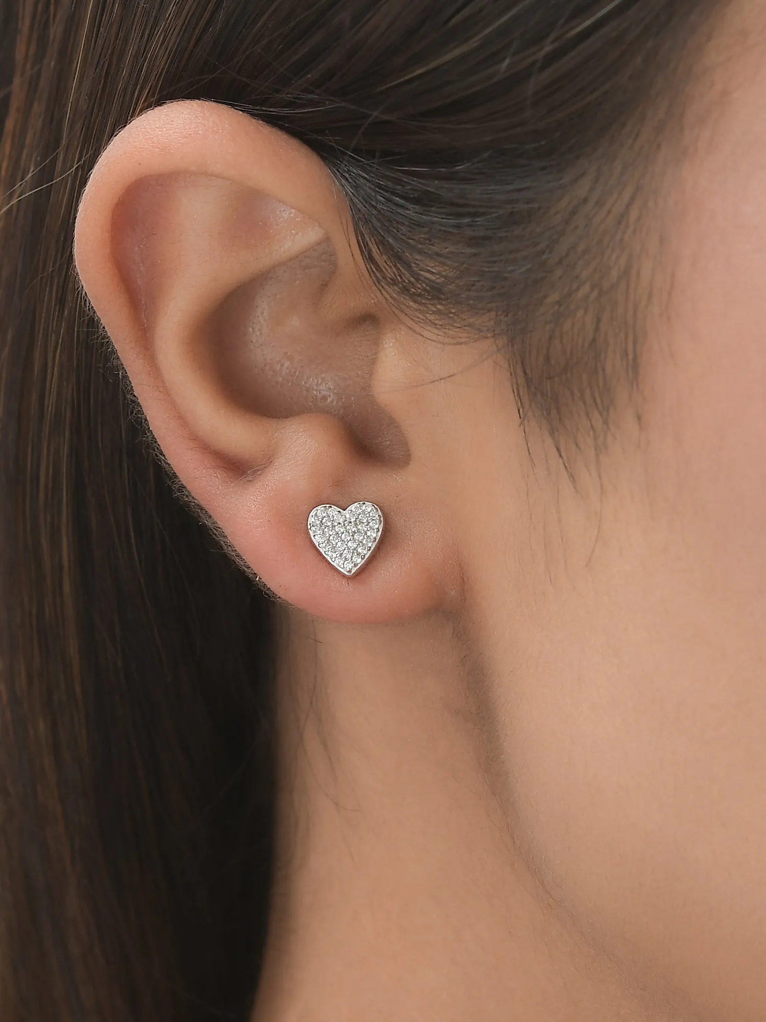 Sparkling Hearts Earring Studs For Women